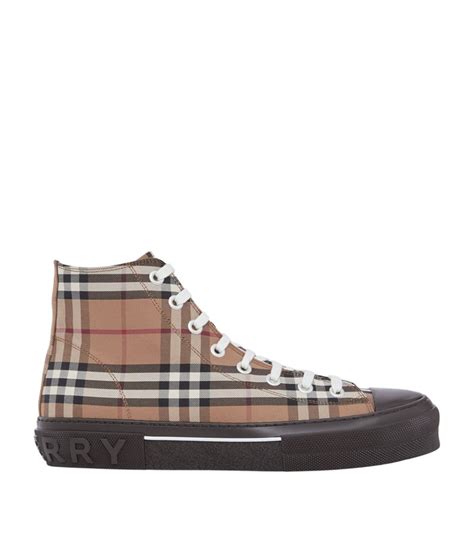 burberry high tops men's|Burberry check high top sneakers.